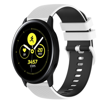 20mm Checkered Two-Color Silicone Watch Band, For Samsung Galaxy Watch Active2 40mm, For Samsung Galaxy Watch Active2 44mm