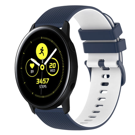20mm Checkered Two-Color Silicone Watch Band, For Samsung Galaxy Watch Active2 40mm, For Samsung Galaxy Watch Active2 44mm