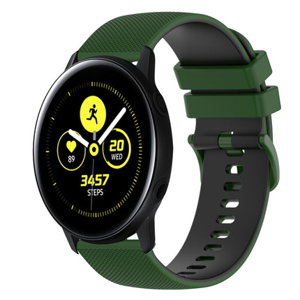 20mm Checkered Two-Color Silicone Watch Band, For Samsung Galaxy Watch Active2 40mm, For Samsung Galaxy Watch Active2 44mm
