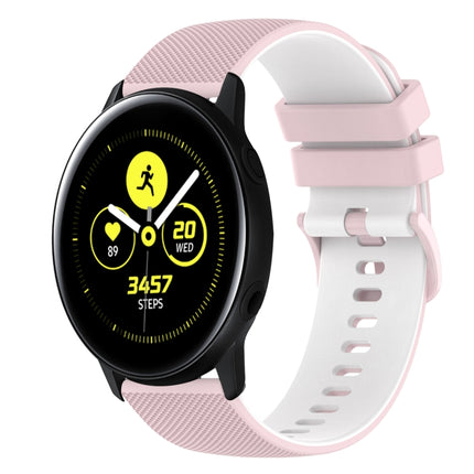 20mm Checkered Two-Color Silicone Watch Band, For Samsung Galaxy Watch Active2 40mm, For Samsung Galaxy Watch Active2 44mm