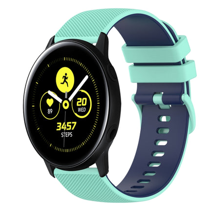 20mm Checkered Two-Color Silicone Watch Band, For Samsung Galaxy Watch Active2 40mm, For Samsung Galaxy Watch Active2 44mm