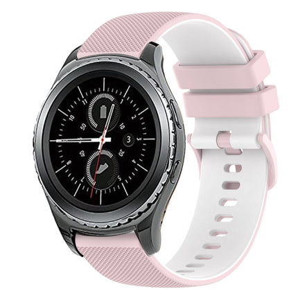 20mm Checkered Two-Color Silicone Watch Band, For Samsung Gear Sport, For Samsung Gear S2 Classic