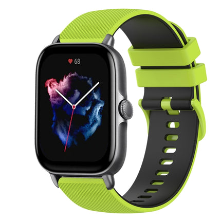 20mm Checkered Two-Color Silicone Watch Band, For Amazfit GTS 3, For Amazfit GTS 2E