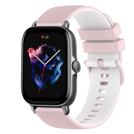 20mm Checkered Two-Color Silicone Watch Band, For Amazfit GTS 3, For Amazfit GTS 2E