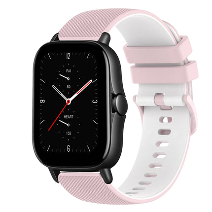 20mm Checkered Two-Color Silicone Watch Band, For Amazfit GTS 3, For Amazfit GTS 2E