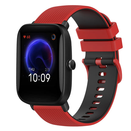 20mm Checkered Two-Color Silicone Watch Band, For Amazfit Pop Pro, For Amazfit Pop