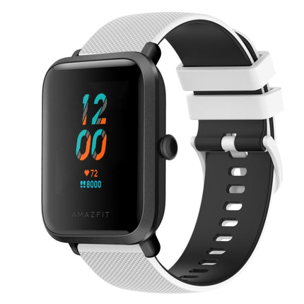 20mm Checkered Two-Color Silicone Watch Band, For Amazfit BIP U, For Amazfit GTR 42mm