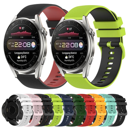 20mm Checkered Two-Color Silicone Watch Band, For Huawei Watch GT3 Pro 43mm, For Huawei Watch GT3 42mm