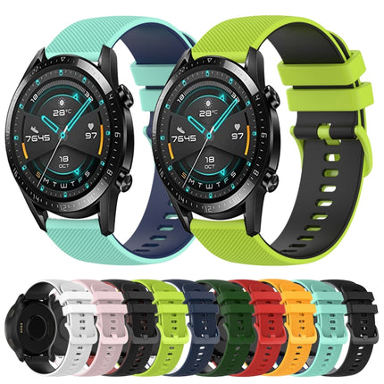 20mm Checkered Two-Color Silicone Watch Band, For Huawei Watch GT2 42mm, For Huawei Watch 2