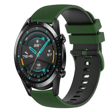 20mm Checkered Two-Color Silicone Watch Band, For Huawei Watch GT2 42mm, For Huawei Watch 2