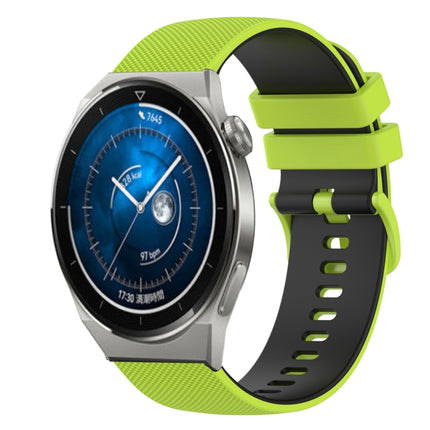 22mm Checkered Two-Color Silicone Watch Band, For Huawei Watch GT3 Pro 46mm, For Huawei Watch GT3 46mm