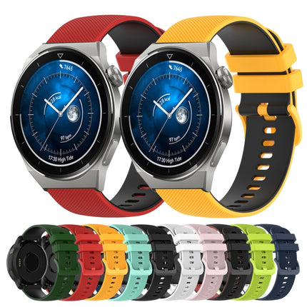 22mm Checkered Two-Color Silicone Watch Band, For Huawei Watch GT3 Pro 46mm, For Huawei Watch GT3 46mm