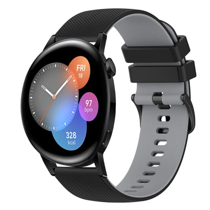 22mm Checkered Two-Color Silicone Watch Band, For Huawei Watch GT3 Pro 46mm, For Huawei Watch GT3 46mm