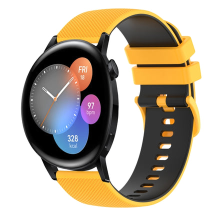 22mm Checkered Two-Color Silicone Watch Band, For Huawei Watch GT3 Pro 46mm, For Huawei Watch GT3 46mm