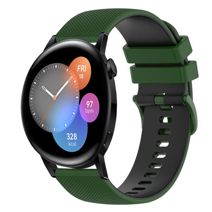 22mm Checkered Two-Color Silicone Watch Band, For Huawei Watch GT3 Pro 46mm, For Huawei Watch GT3 46mm