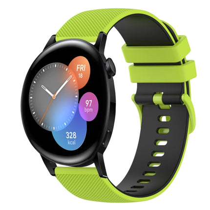 22mm Checkered Two-Color Silicone Watch Band, For Huawei Watch GT3 Pro 46mm, For Huawei Watch GT3 46mm
