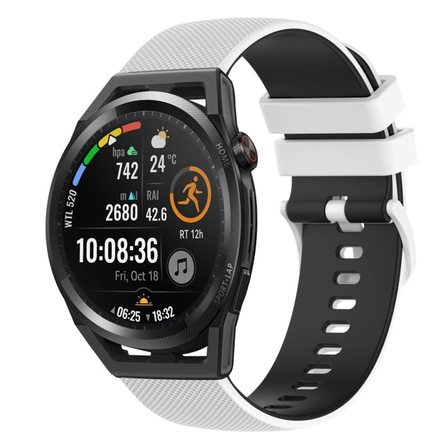 22mm Checkered Two-Color Silicone Watch Band, For Huawei Watch GT Runner, For Huawei Watch 3