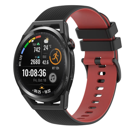 22mm Checkered Two-Color Silicone Watch Band, For Huawei Watch GT Runner, For Huawei Watch 3