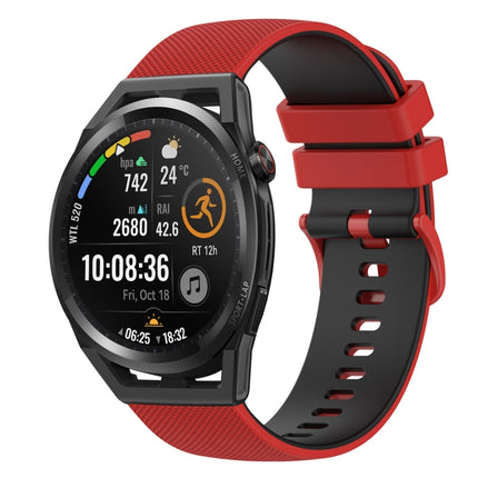 22mm Checkered Two-Color Silicone Watch Band, For Huawei Watch GT Runner, For Huawei Watch 3