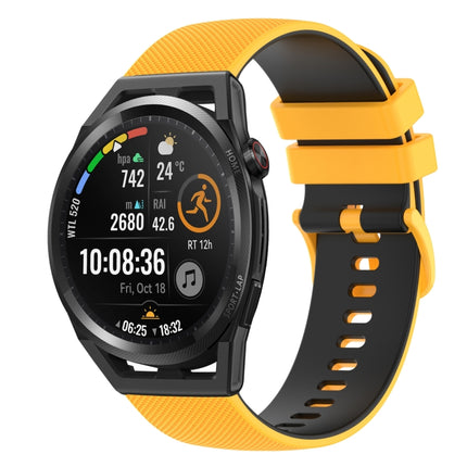 22mm Checkered Two-Color Silicone Watch Band, For Huawei Watch GT Runner, For Huawei Watch 3
