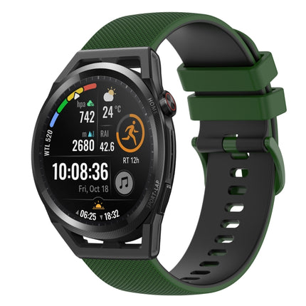 22mm Checkered Two-Color Silicone Watch Band, For Huawei Watch GT Runner, For Huawei Watch 3