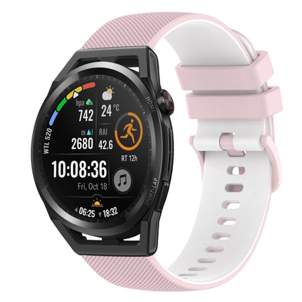 22mm Checkered Two-Color Silicone Watch Band, For Huawei Watch GT Runner, For Huawei Watch 3