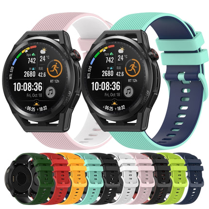 22mm Checkered Two-Color Silicone Watch Band, For Huawei Watch GT Runner, For Huawei Watch 3