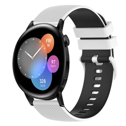 22mm Checkered Two-Color Silicone Watch Band, For Huawei Watch GT Runner, For Huawei Watch 3