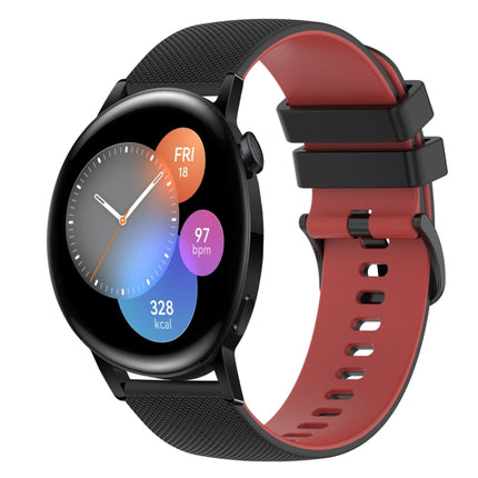 22mm Checkered Two-Color Silicone Watch Band, For Huawei Watch GT Runner, For Huawei Watch 3