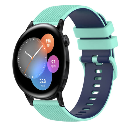 22mm Checkered Two-Color Silicone Watch Band, For Huawei Watch GT Runner, For Huawei Watch 3
