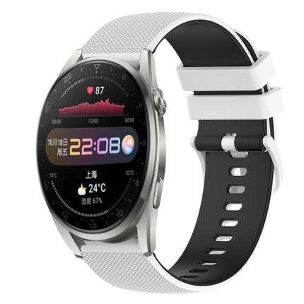 22mm Checkered Two-Color Silicone Watch Band, For Huawei Watch 3 Pro, For Huawei GT2 Pro