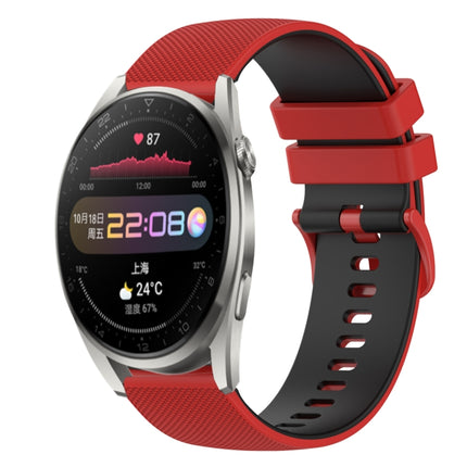 22mm Checkered Two-Color Silicone Watch Band, For Huawei Watch 3 Pro, For Huawei GT2 Pro