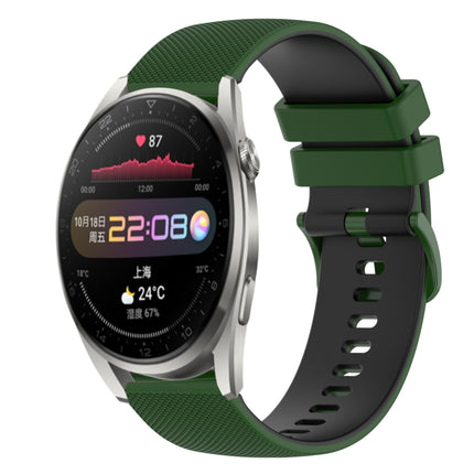 22mm Checkered Two-Color Silicone Watch Band, For Huawei Watch 3 Pro, For Huawei GT2 Pro