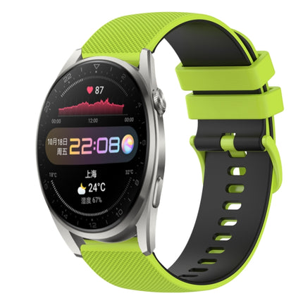 22mm Checkered Two-Color Silicone Watch Band, For Huawei Watch 3 Pro, For Huawei GT2 Pro