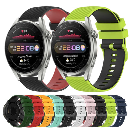 22mm Checkered Two-Color Silicone Watch Band, For Huawei Watch 3 Pro, For Huawei GT2 Pro