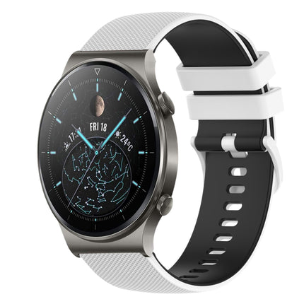 22mm Checkered Two-Color Silicone Watch Band, For Huawei Watch 3 Pro, For Huawei GT2 Pro