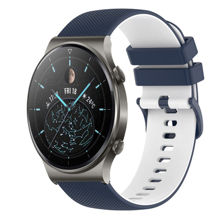 22mm Checkered Two-Color Silicone Watch Band, For Huawei Watch 3 Pro, For Huawei GT2 Pro