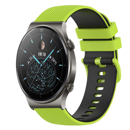 22mm Checkered Two-Color Silicone Watch Band, For Huawei Watch 3 Pro, For Huawei GT2 Pro