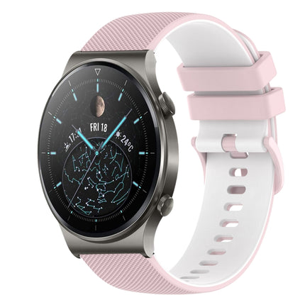 22mm Checkered Two-Color Silicone Watch Band, For Huawei Watch 3 Pro, For Huawei GT2 Pro