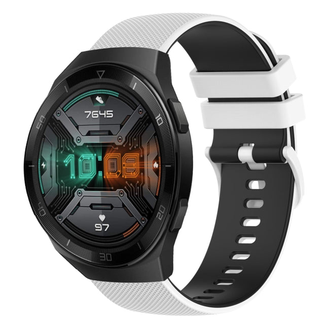 22mm Checkered Two-Color Silicone Watch Band, For Huawei Watch GT 2E, For Huawei GT2 46mm