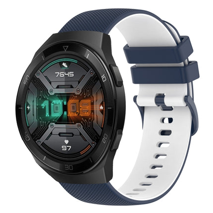 22mm Checkered Two-Color Silicone Watch Band, For Huawei Watch GT 2E, For Huawei GT2 46mm