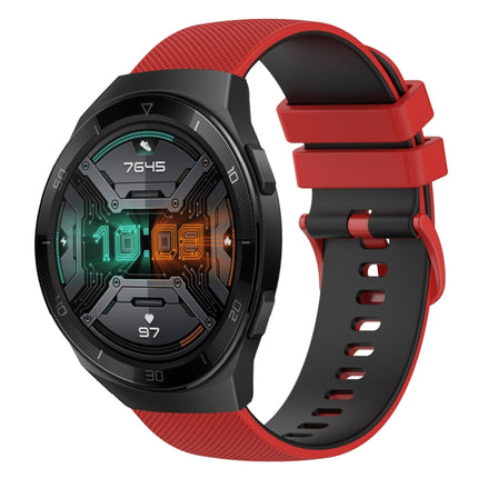 22mm Checkered Two-Color Silicone Watch Band, For Huawei Watch GT 2E, For Huawei GT2 46mm