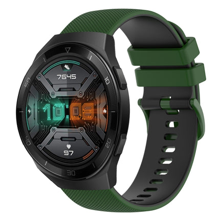 22mm Checkered Two-Color Silicone Watch Band, For Huawei Watch GT 2E, For Huawei GT2 46mm