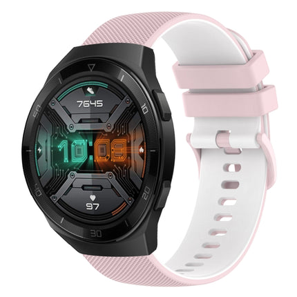 22mm Checkered Two-Color Silicone Watch Band, For Huawei Watch GT 2E, For Huawei GT2 46mm