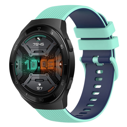 22mm Checkered Two-Color Silicone Watch Band, For Huawei Watch GT 2E, For Huawei GT2 46mm
