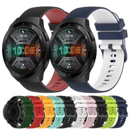 22mm Checkered Two-Color Silicone Watch Band, For Huawei Watch GT 2E, For Huawei GT2 46mm
