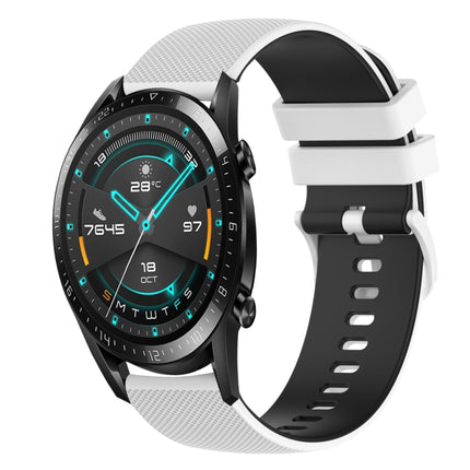 22mm Checkered Two-Color Silicone Watch Band, For Huawei Watch GT 2E, For Huawei GT2 46mm