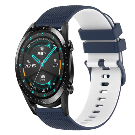 22mm Checkered Two-Color Silicone Watch Band, For Huawei Watch GT 2E, For Huawei GT2 46mm