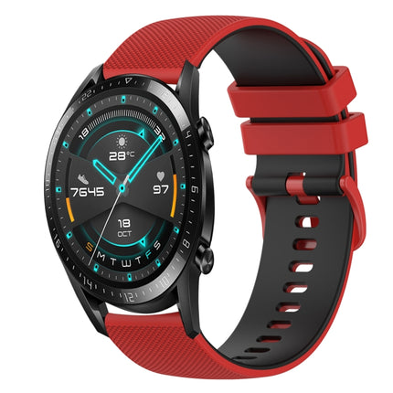 22mm Checkered Two-Color Silicone Watch Band, For Huawei Watch GT 2E, For Huawei GT2 46mm