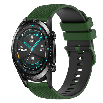 22mm Checkered Two-Color Silicone Watch Band, For Huawei Watch GT 2E, For Huawei GT2 46mm